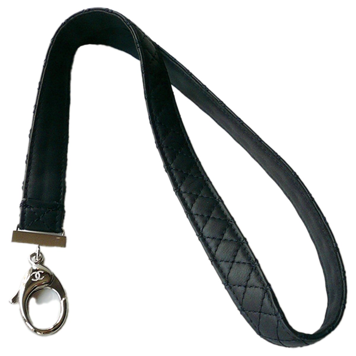 Matelassé leather bag charm