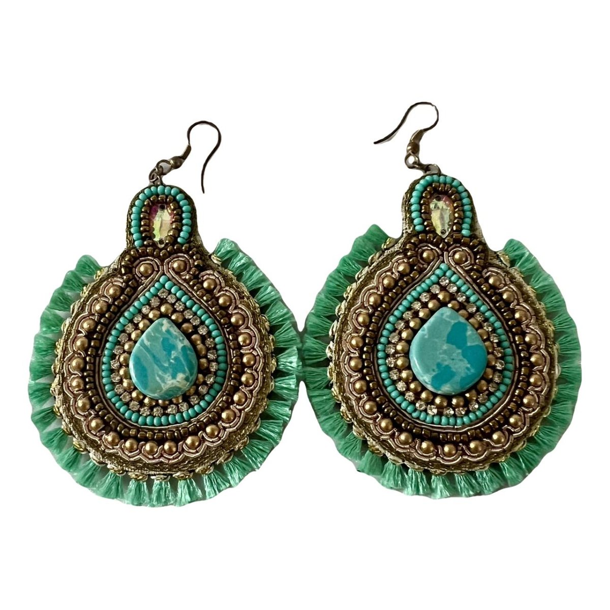 Turquoises cloth earrings