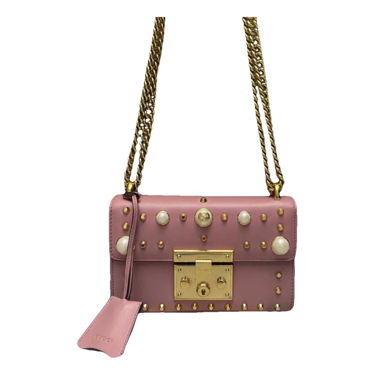 Padlock leather handbag