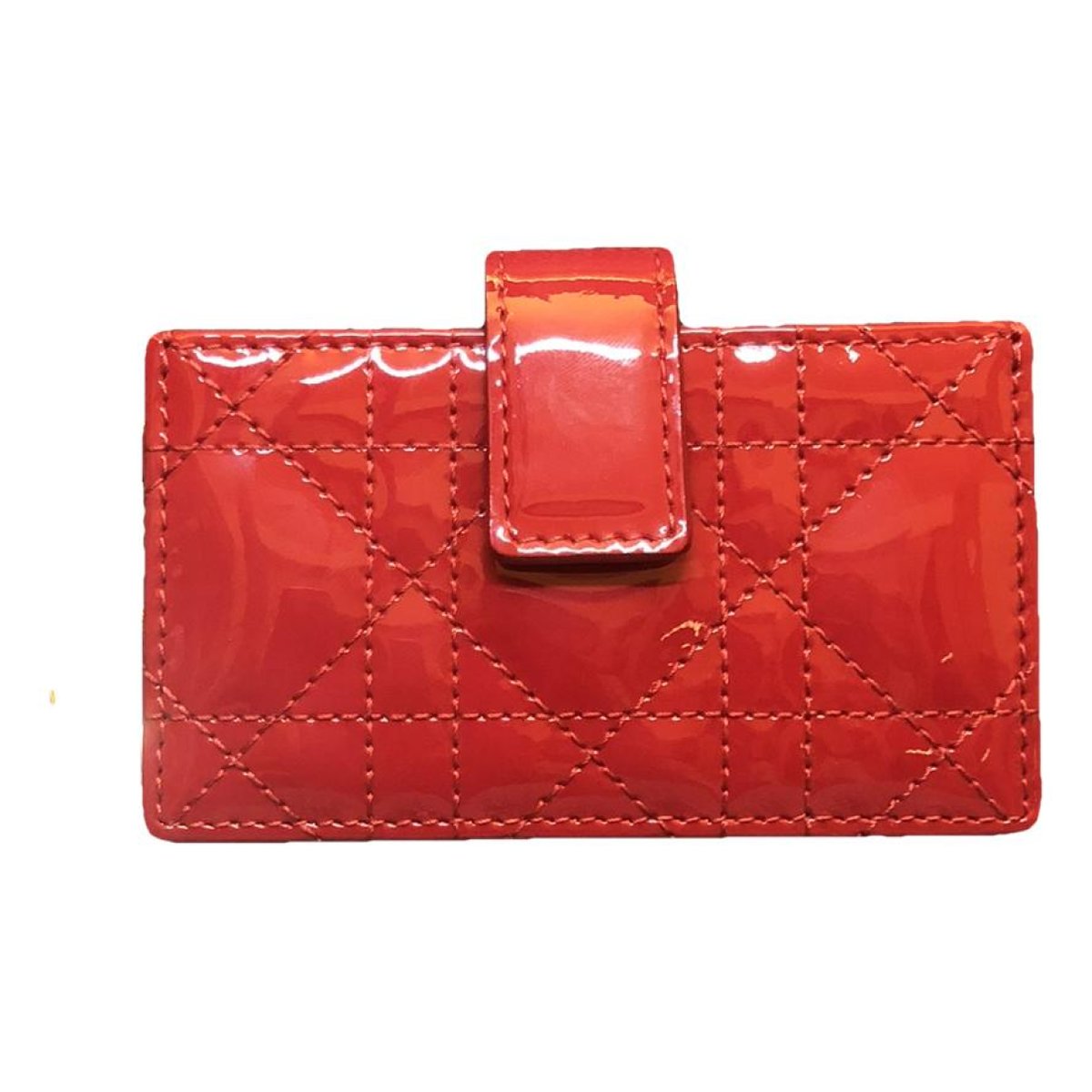 Lady Dior patent leather card wallet