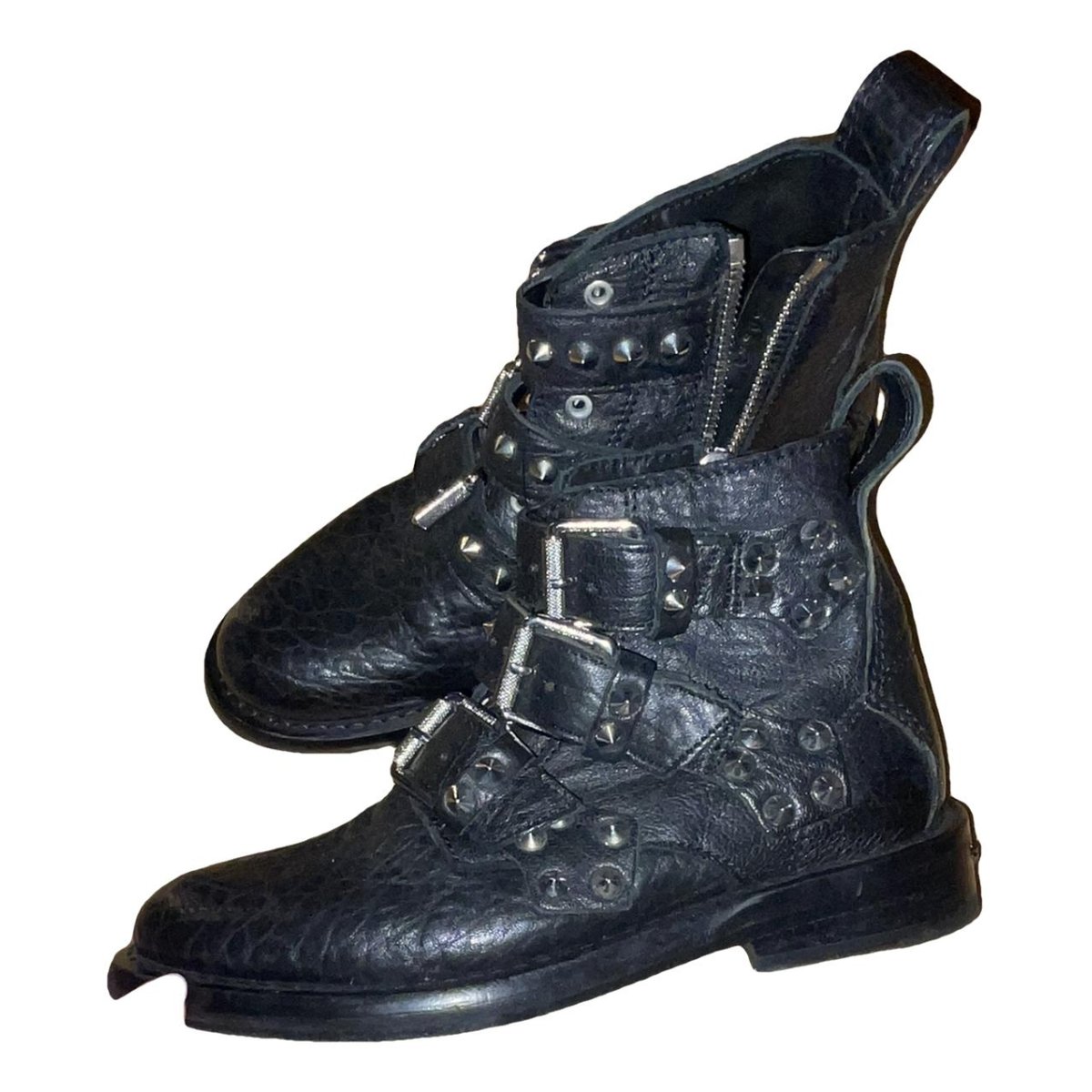 Laureen Spikes leather biker boots