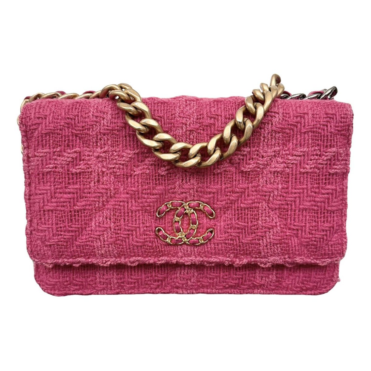 Wallet On Chain Chanel 19 tweed handbag