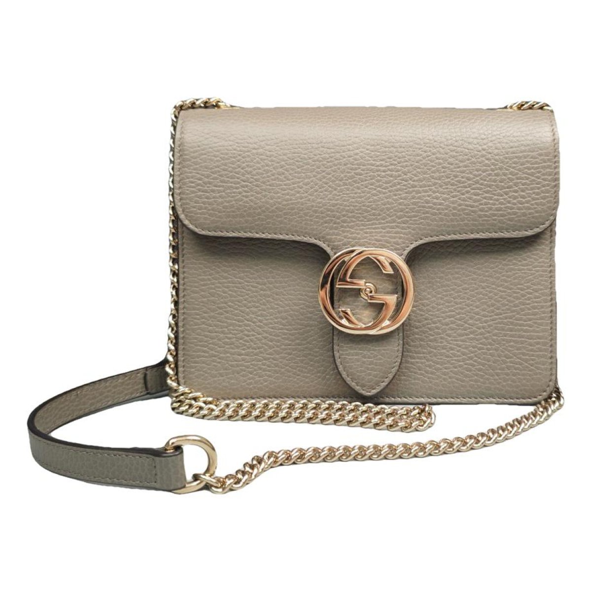 Interlocking leather handbag
