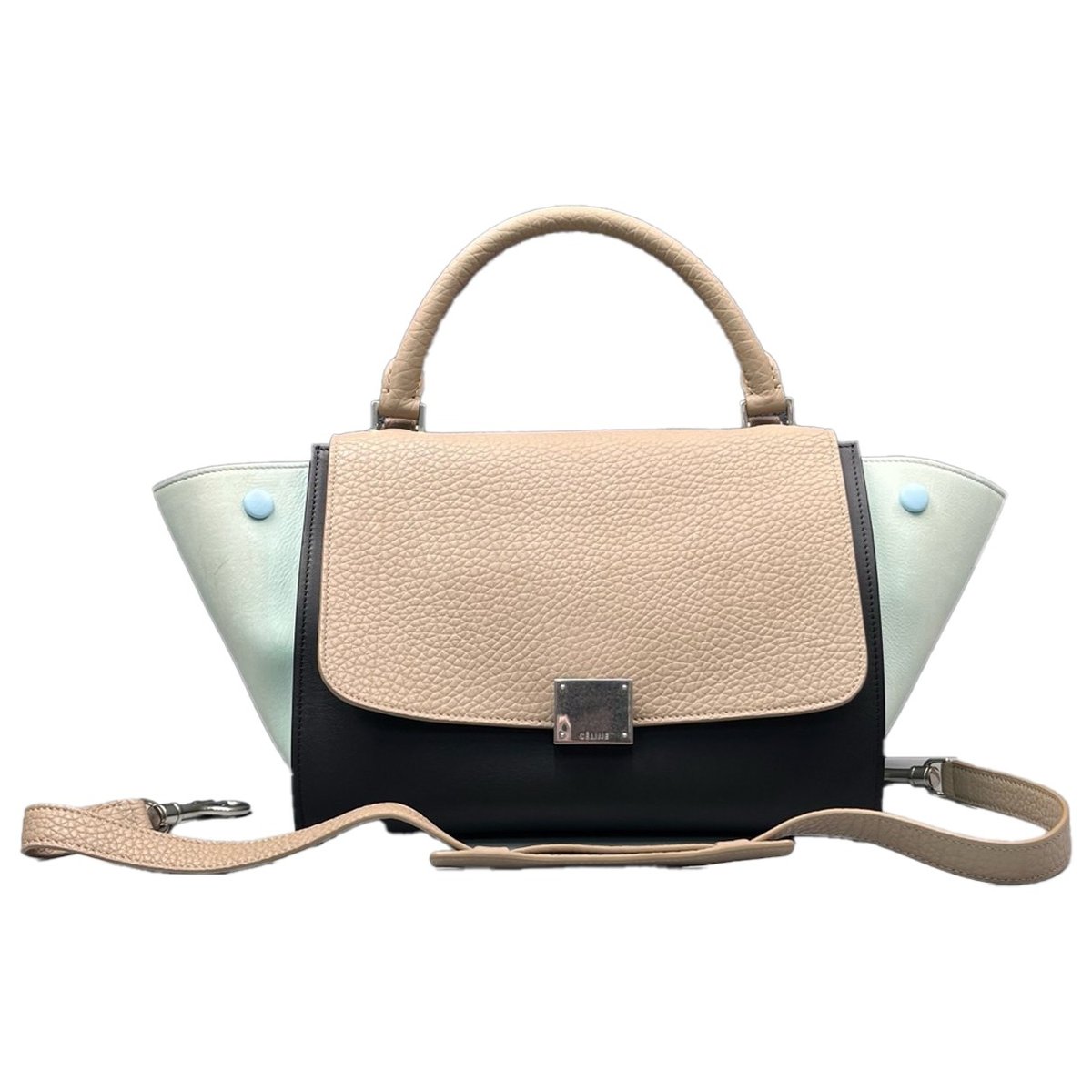 Trapèze leather handbag