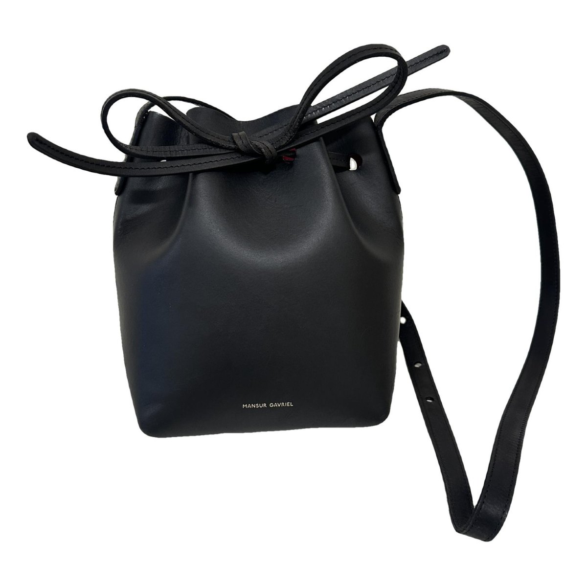 Bucket leather crossbody bag