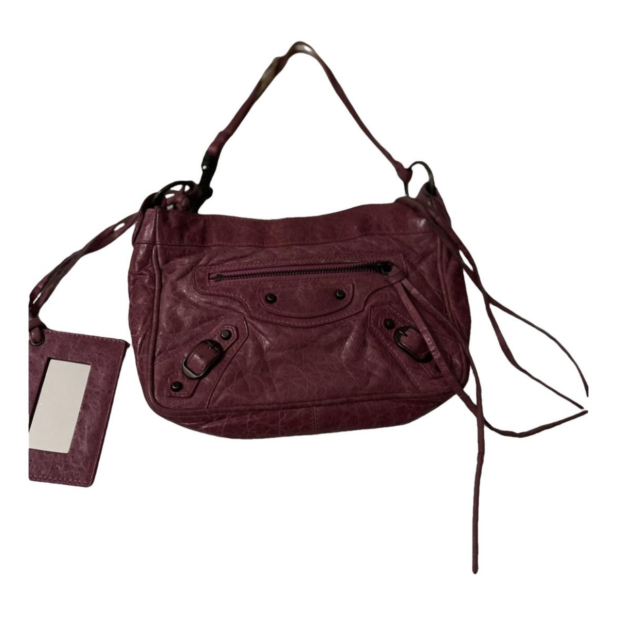 Hip leather handbag