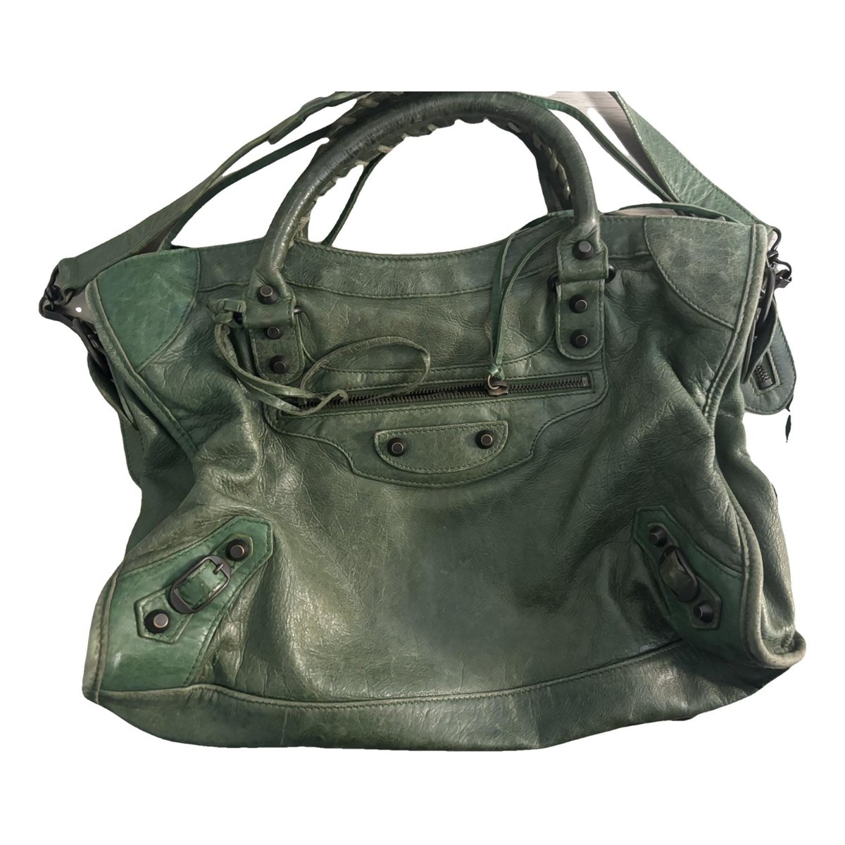 First leather handbag