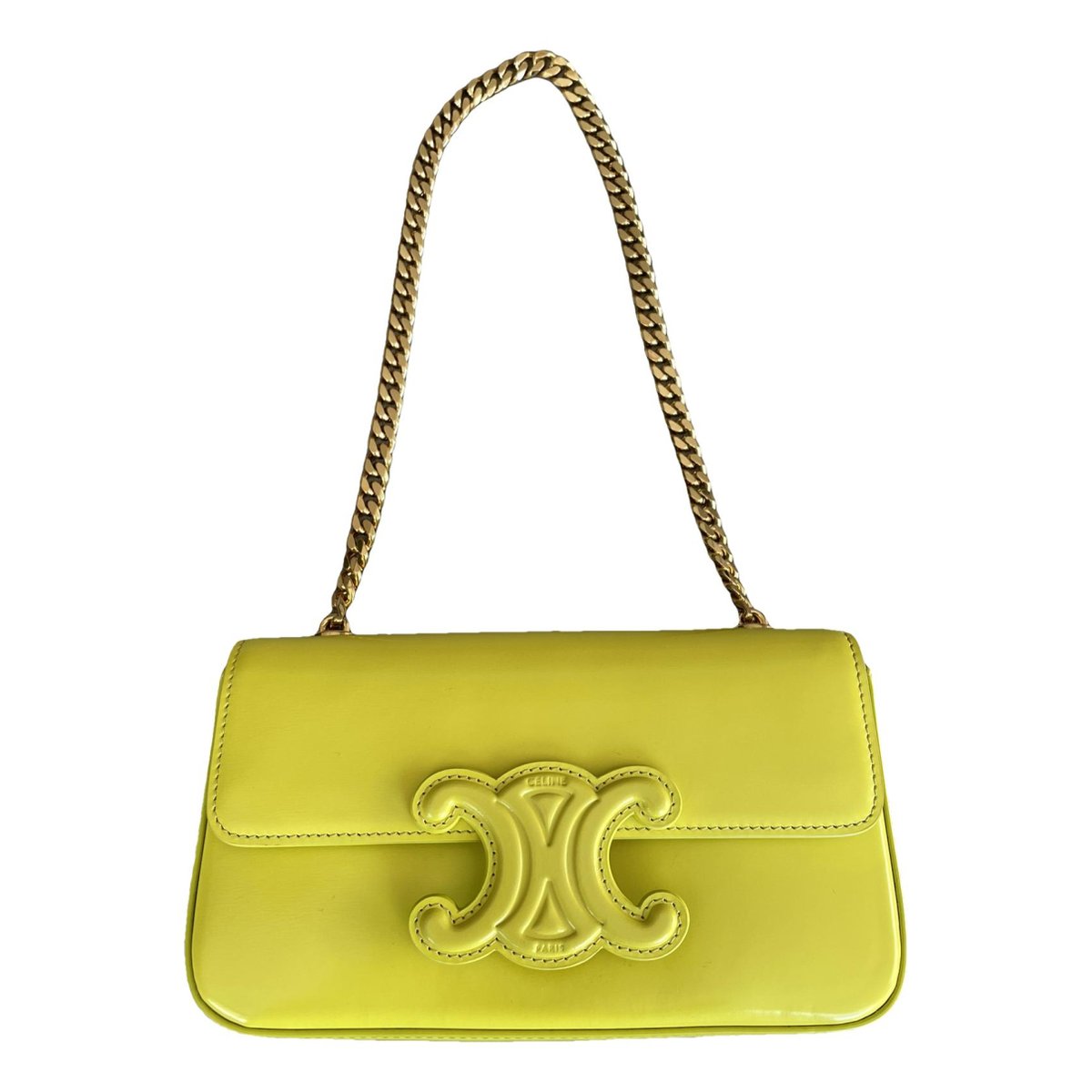 Triomphe chain leather handbag