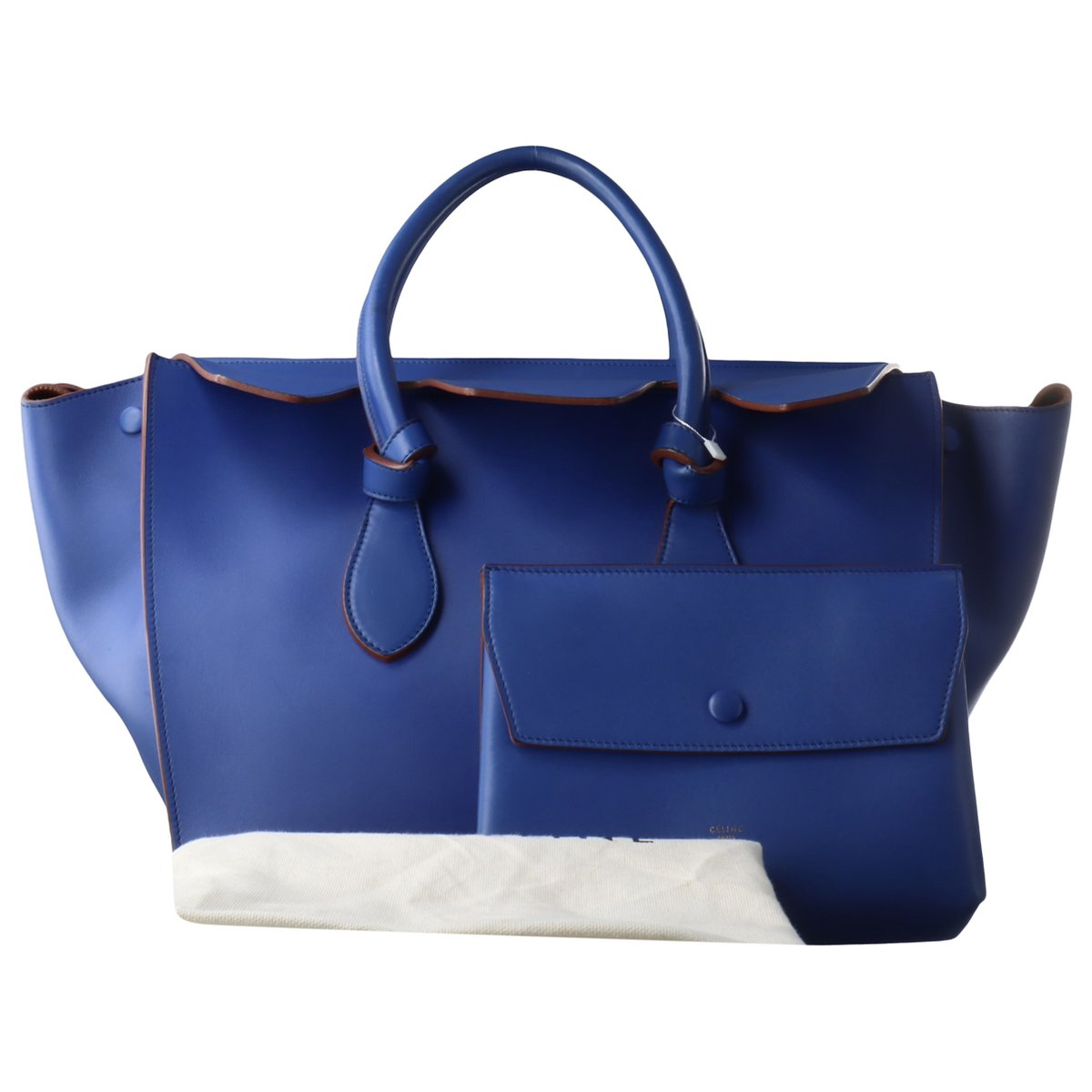 Tie leather handbag