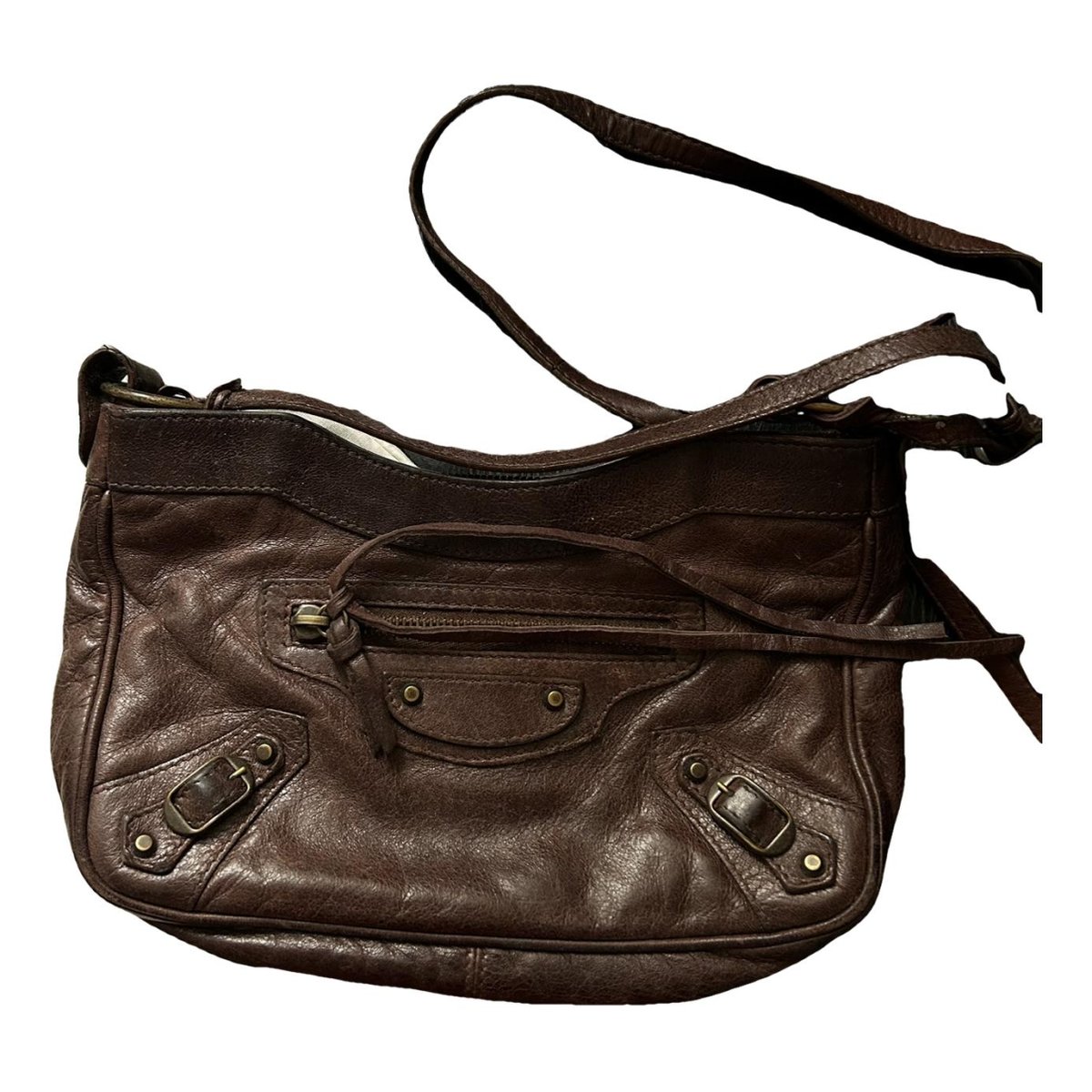 Hip leather crossbody bag