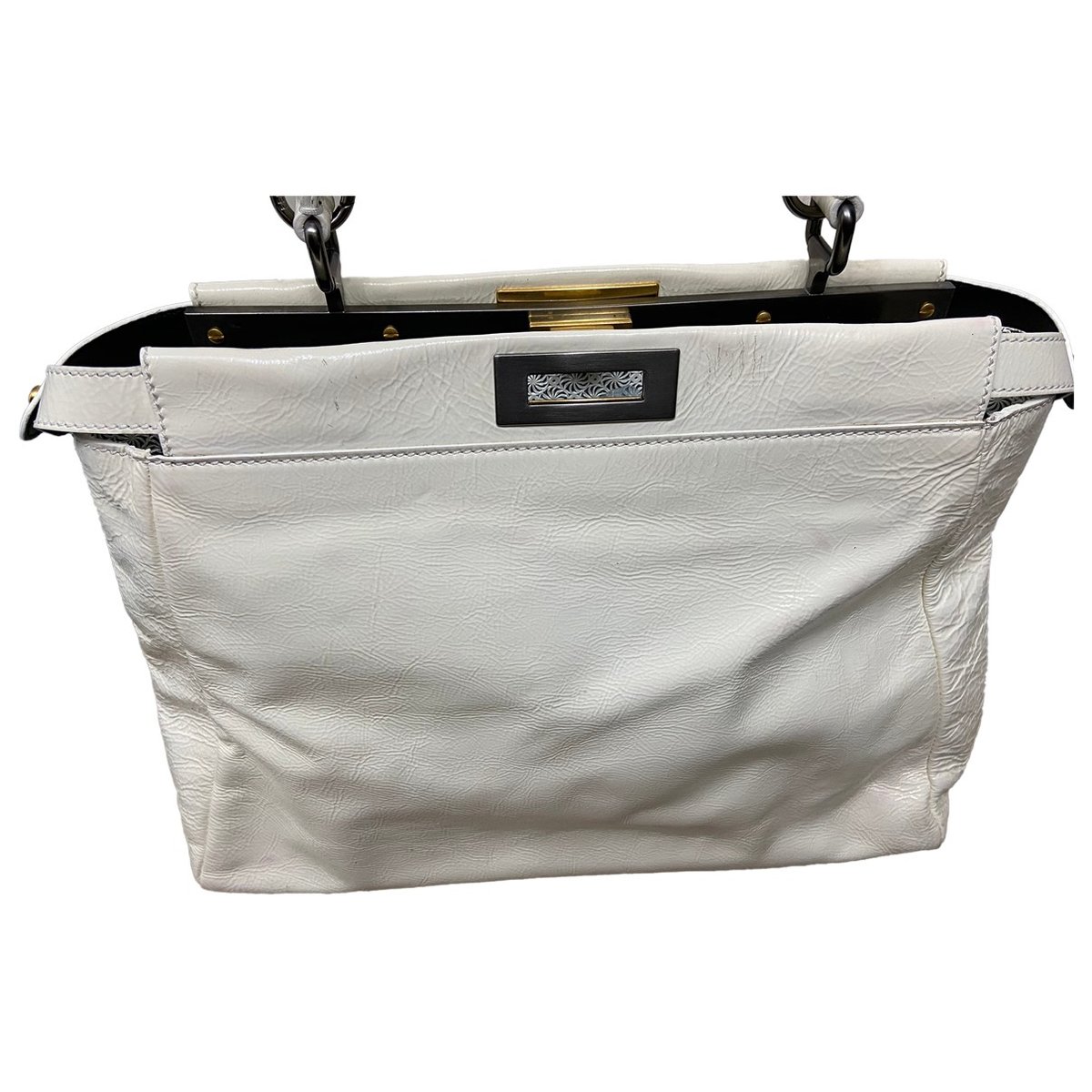 Peekaboo leather satchel