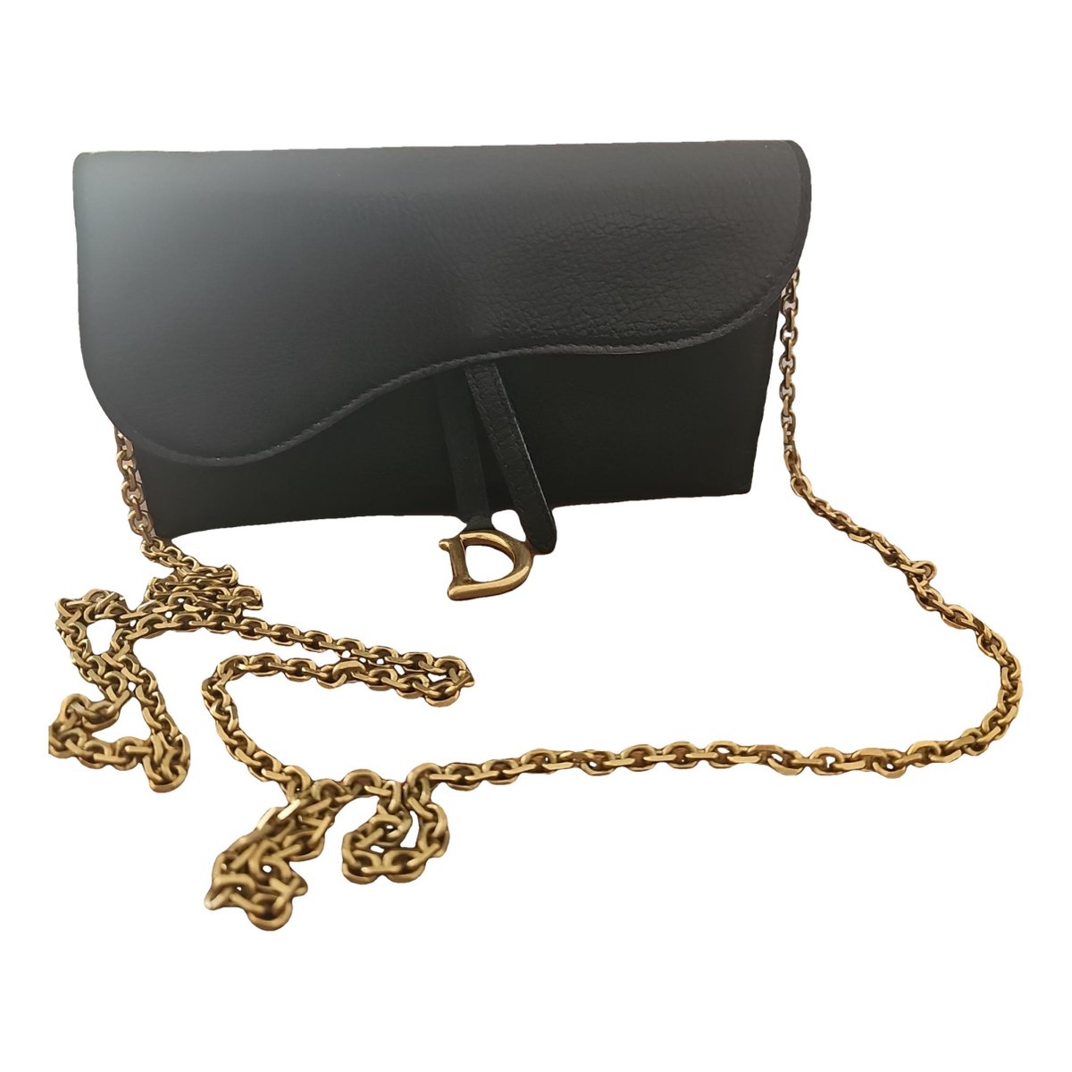 Saddle leather clutch bag