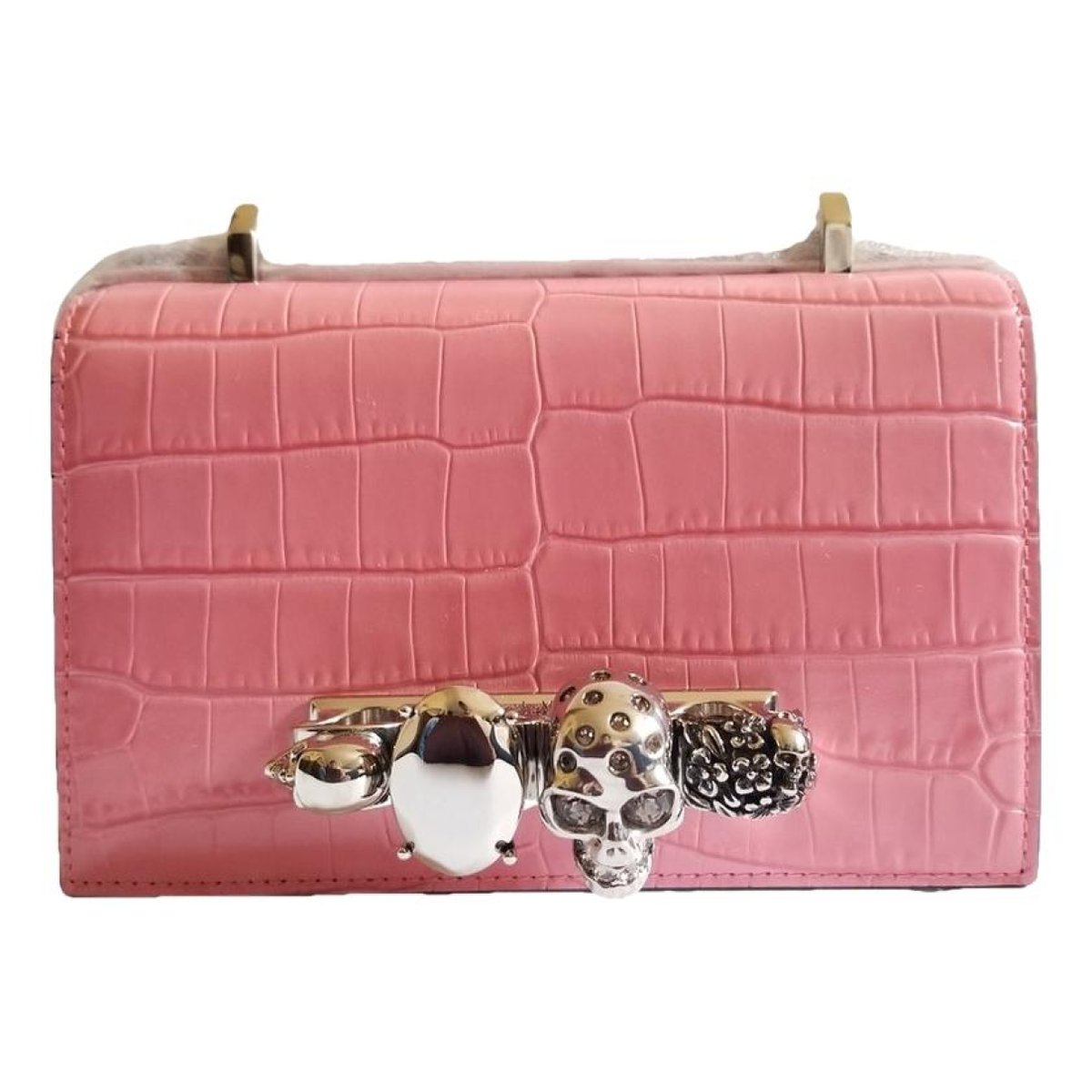 Knuckle leather crossbody bag