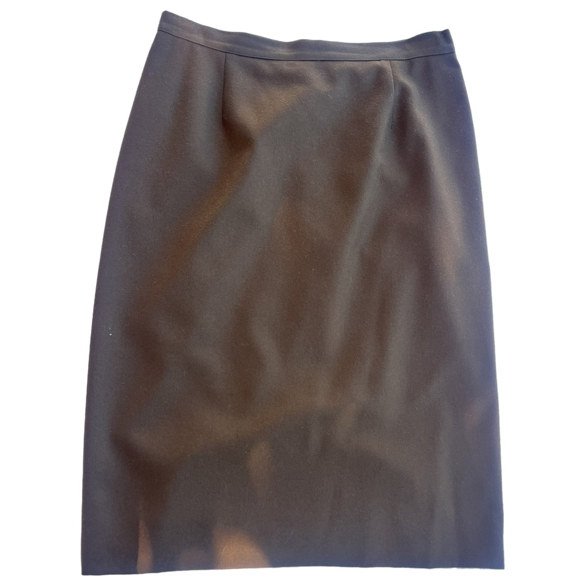 VLogo wool mid-length skirt