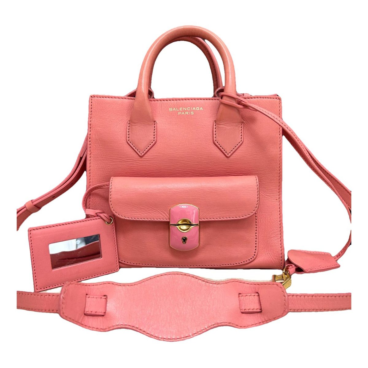 Padlock leather crossbody bag