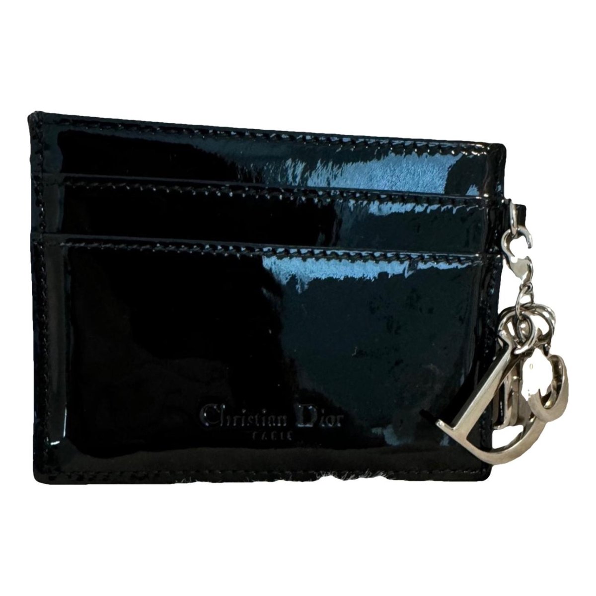 Lady Dior patent leather card wallet