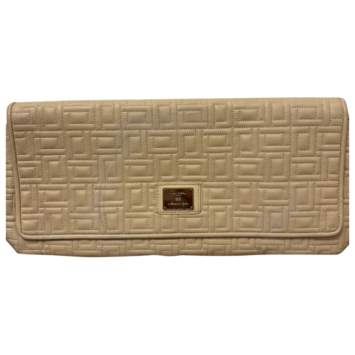 Lettrines leather clutch bag