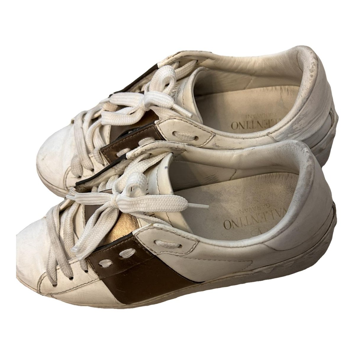Open leather trainers