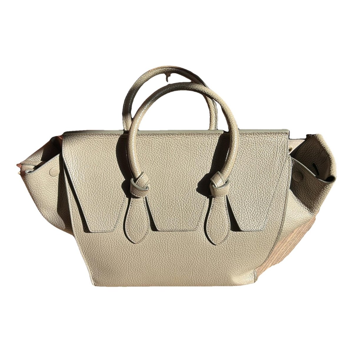 Tie leather handbag