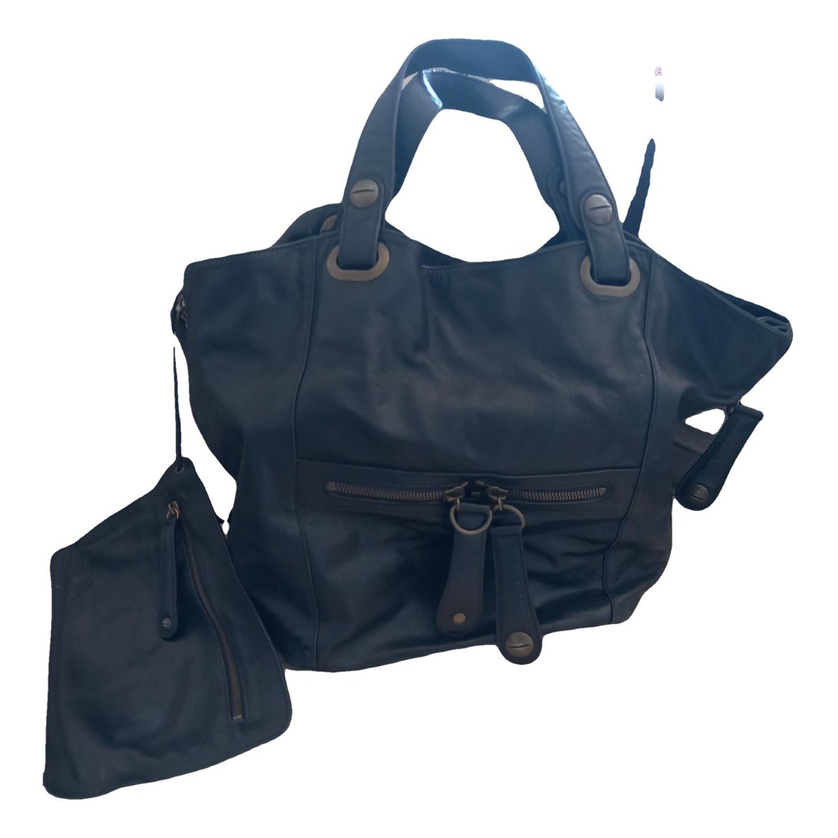 Tote Flower leather handbag