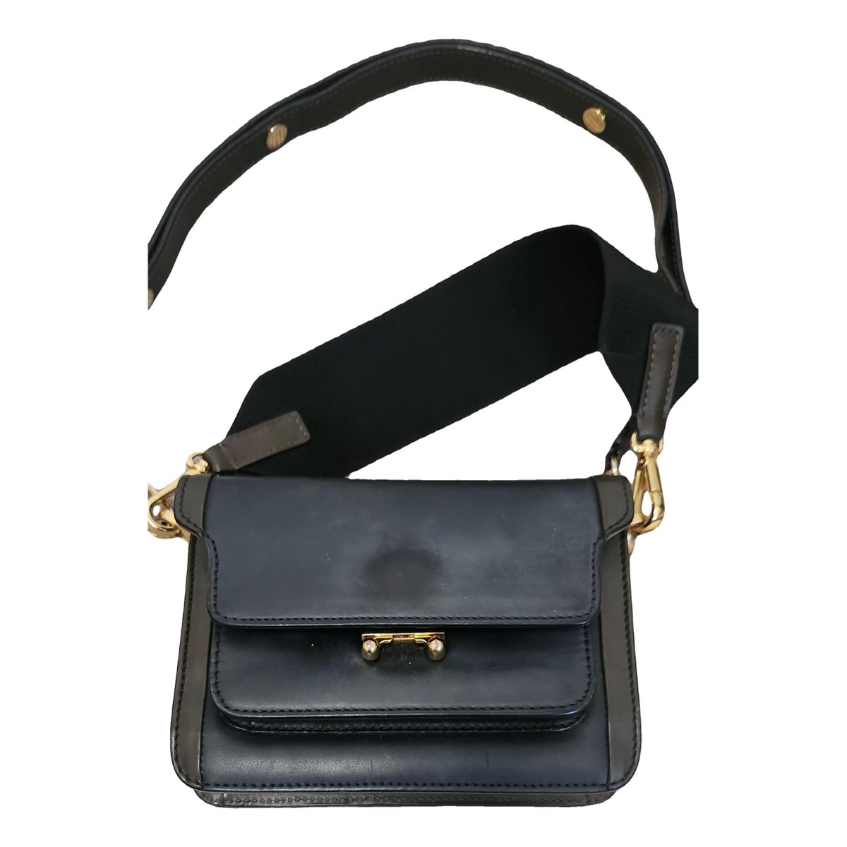 Trunk leather crossbody bag