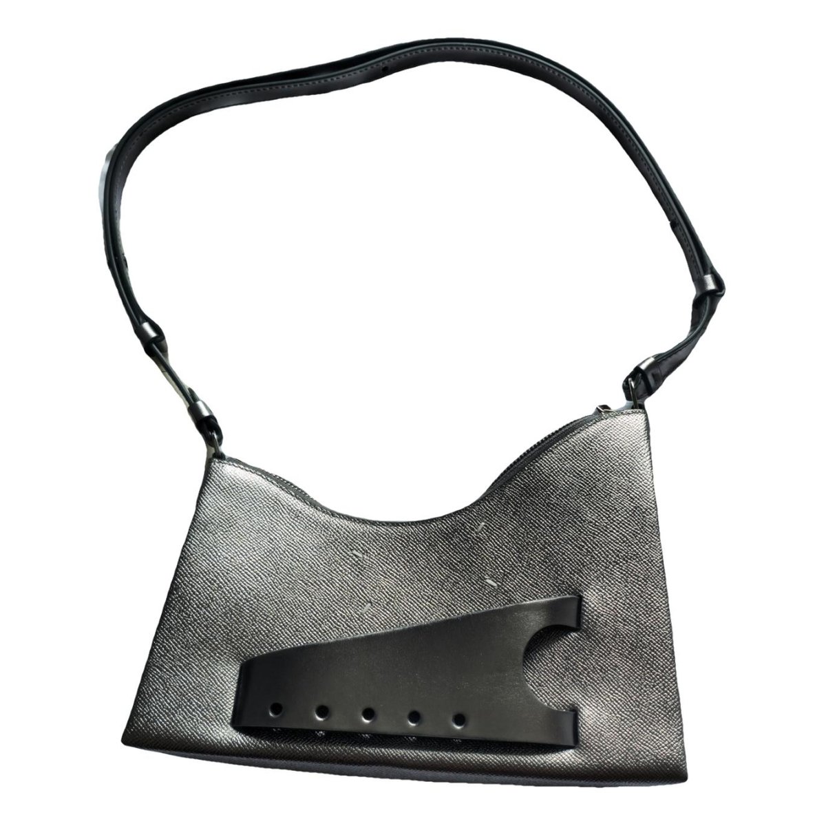 Snatched leather handbag