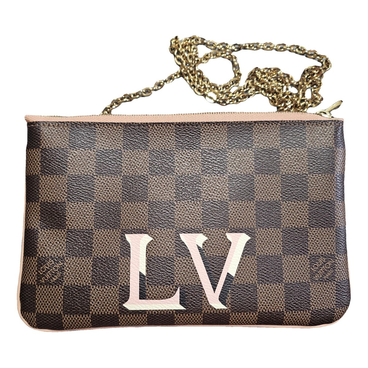 Double zip leather crossbody bag