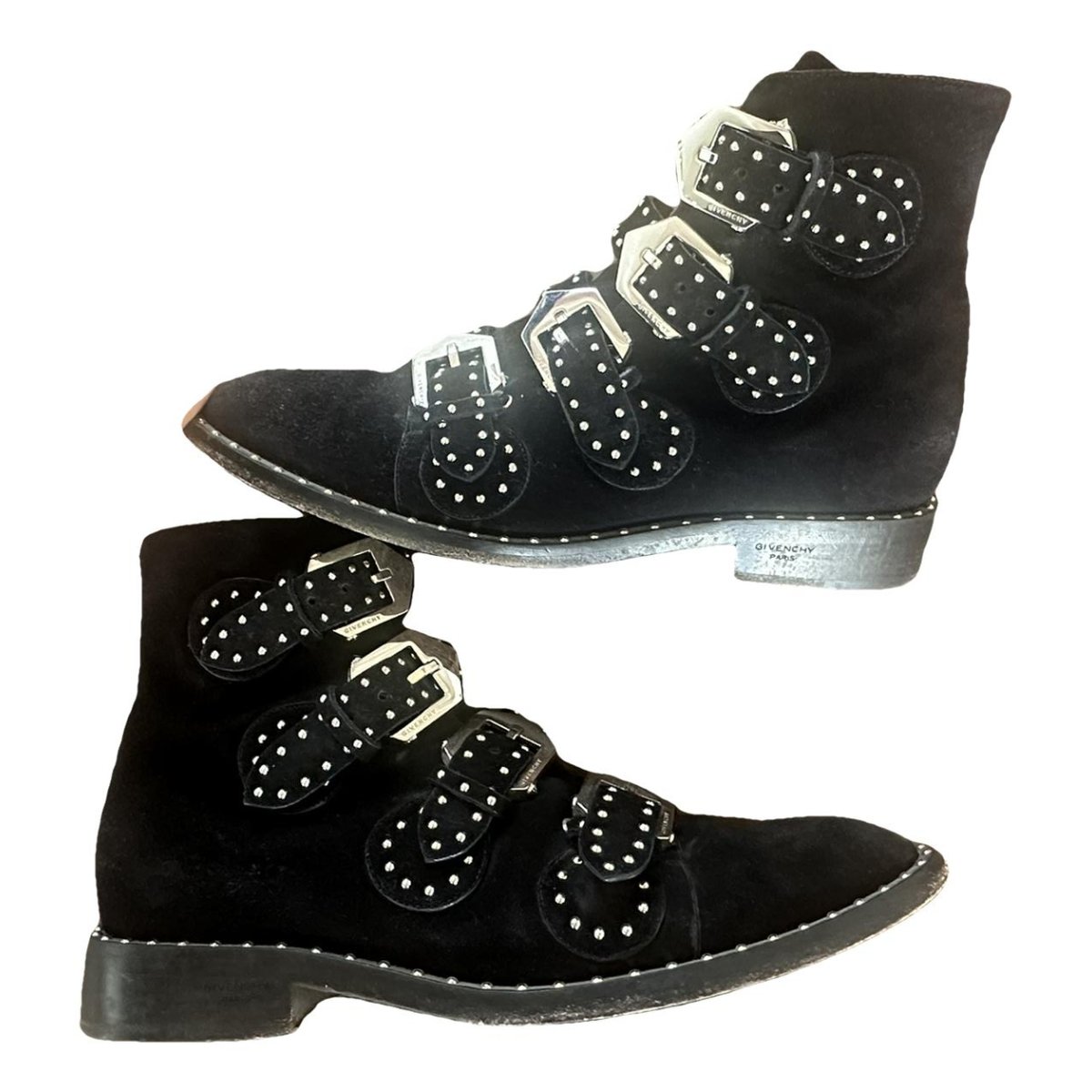 Shark leather buckled boots