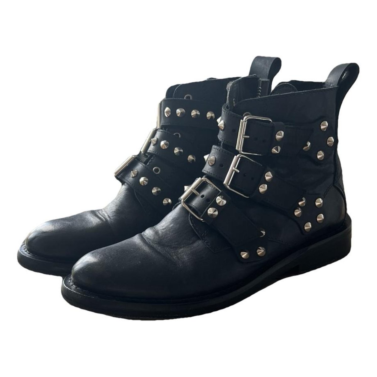 Laureen Spikes leather biker boots