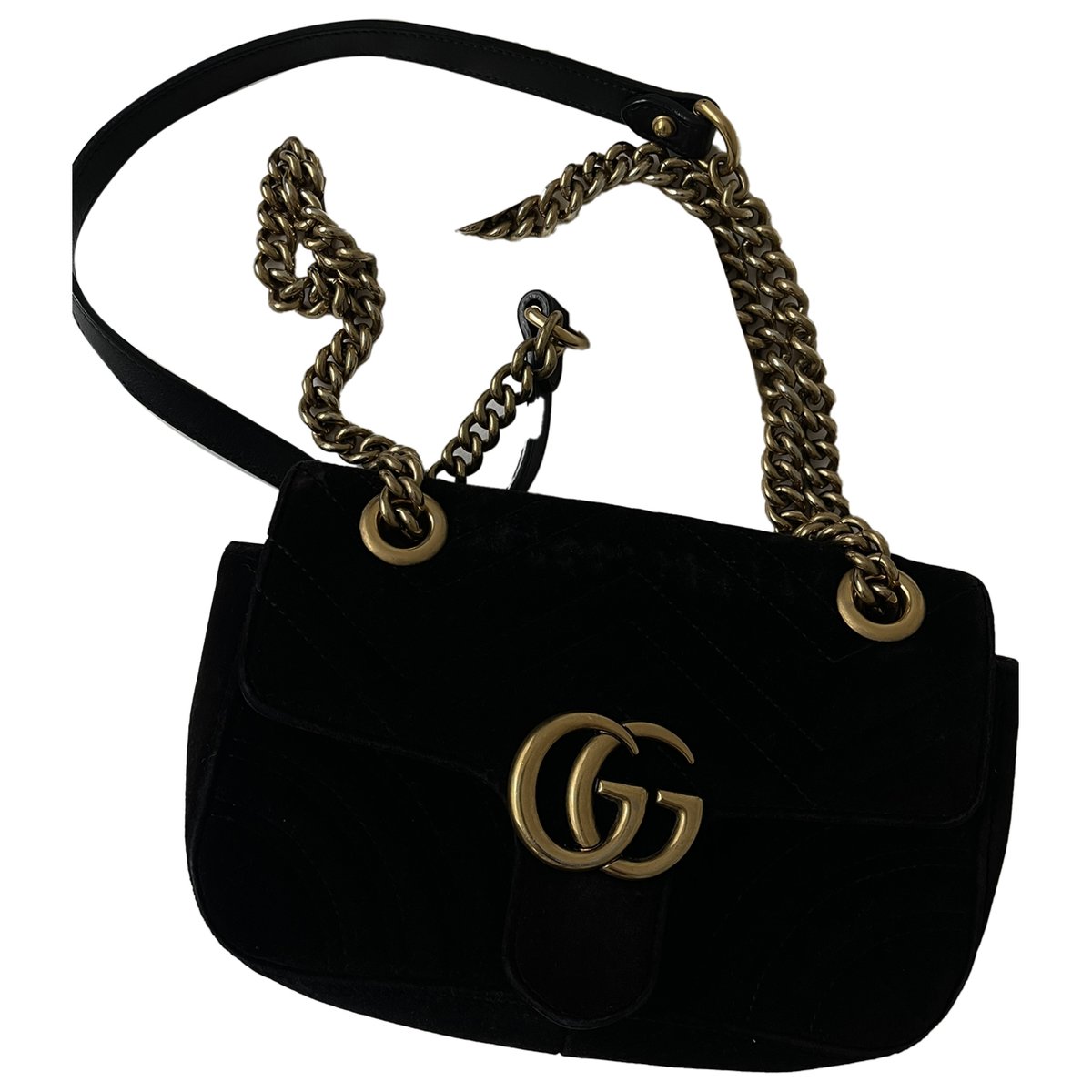 GG Marmont Chain Flap velvet crossbody bag