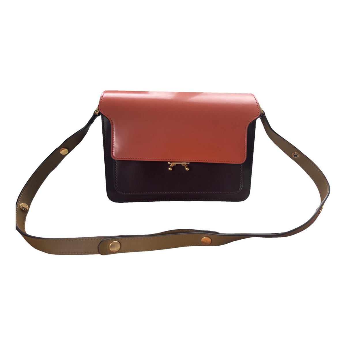 Trunk patent leather crossbody bag