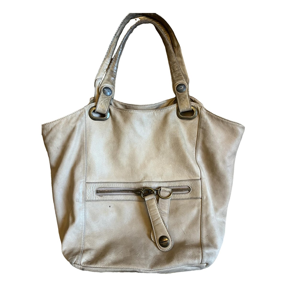 Tote Flower leather handbag