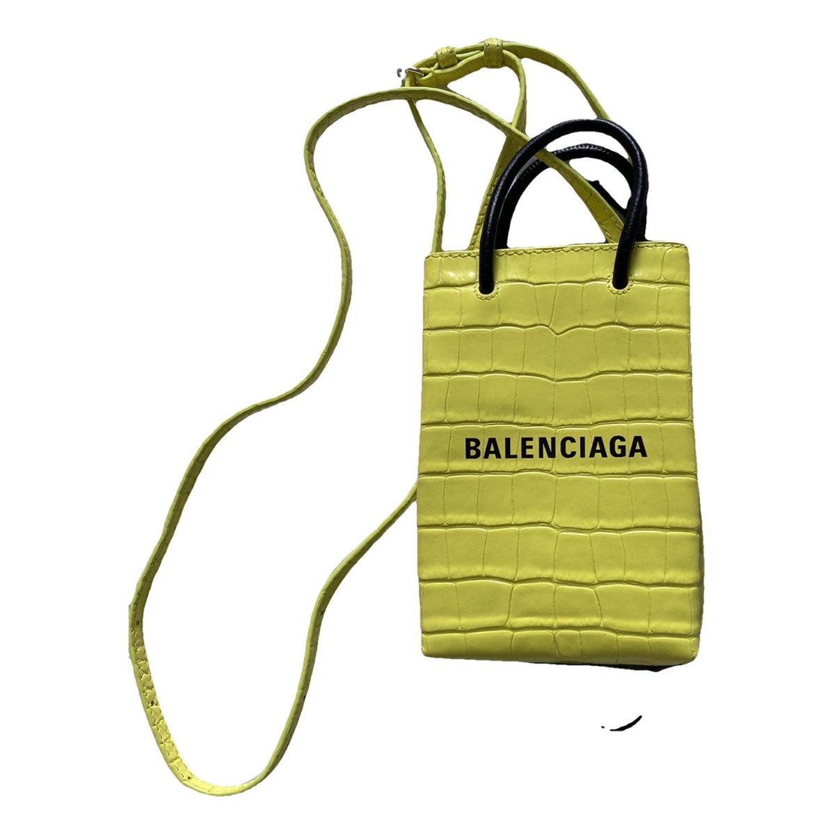 Plastic bag shooper leather crossbody bag
