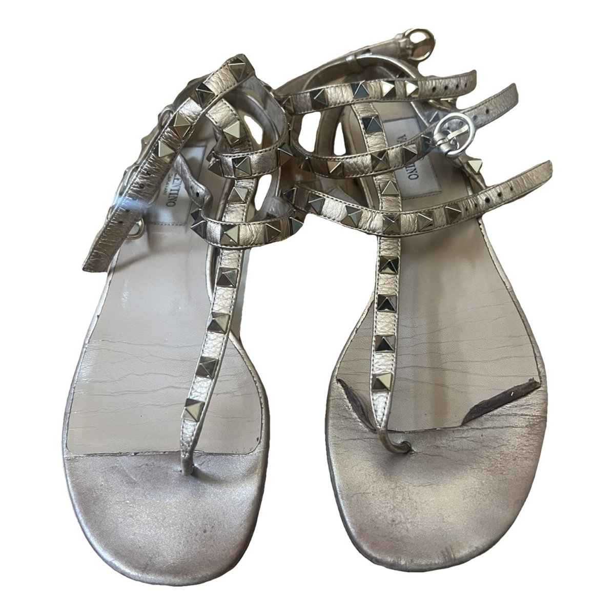 Rockstud leather sandal