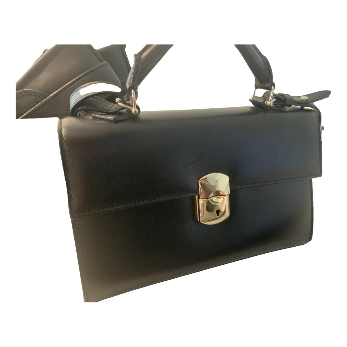 Padlock leather crossbody bag