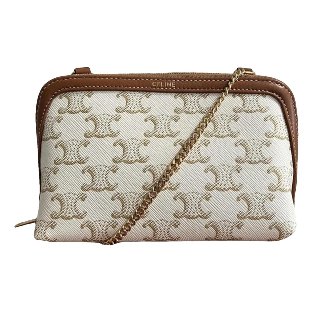 Triomphe chain leather crossbody bag