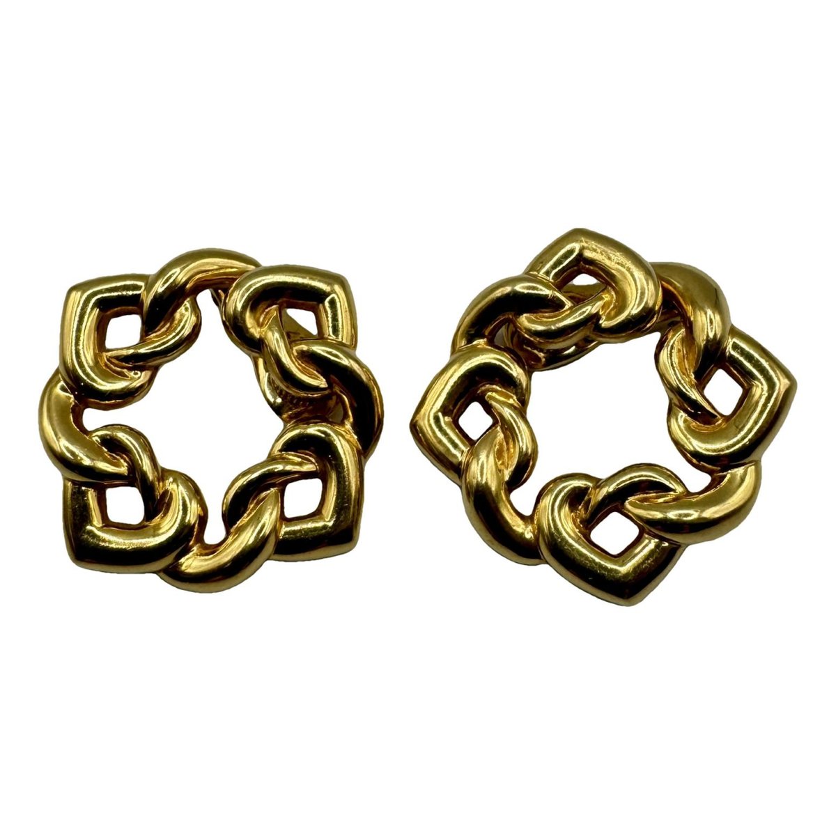 Doppio yellow gold earrings