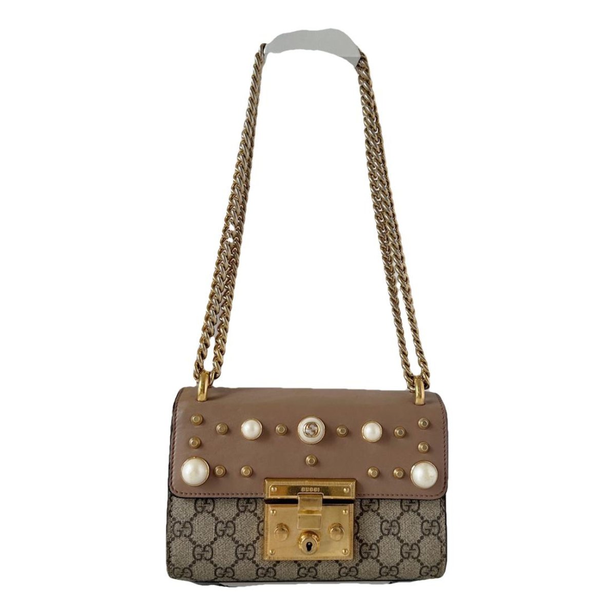 Padlock leather handbag