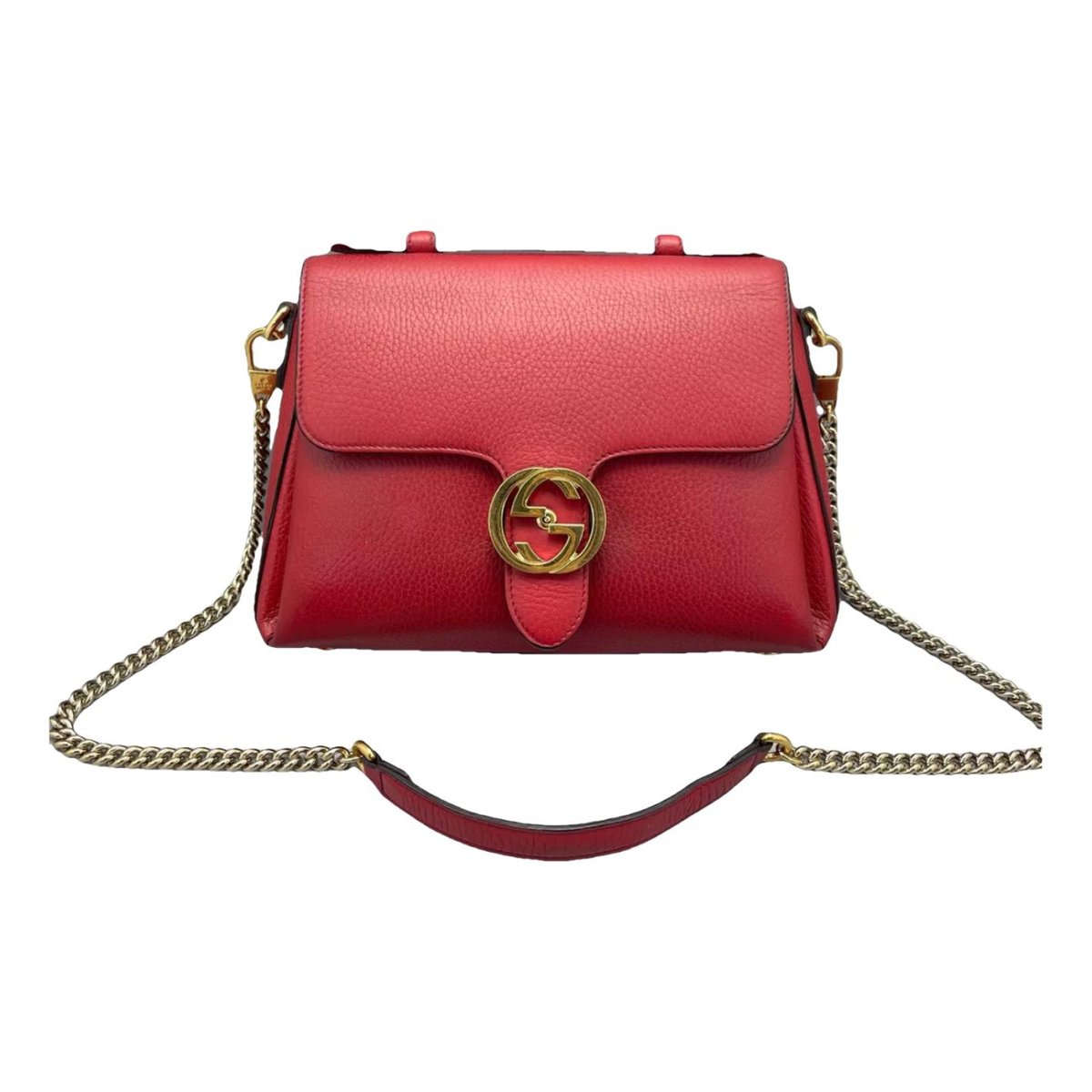 Interlocking leather handbag