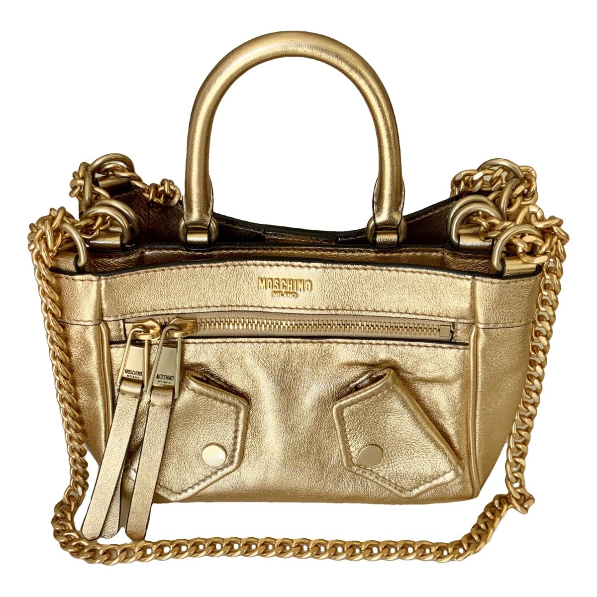 Biker leather handbag
