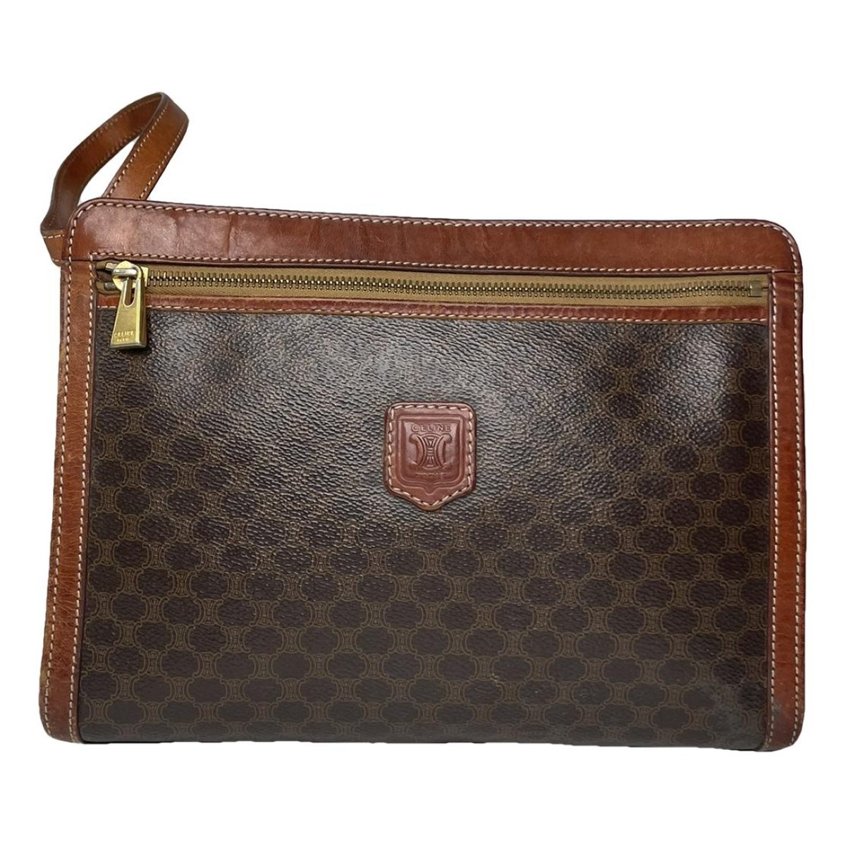 Triomphe leather clutch bag