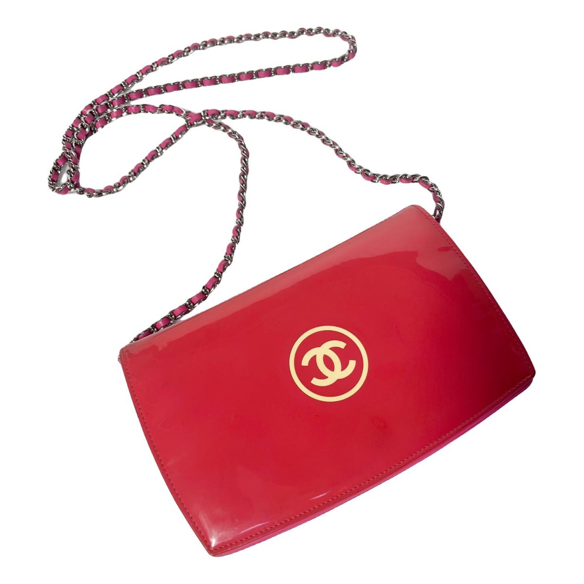 Wallet On Chain Double C patent leather crossbody bag