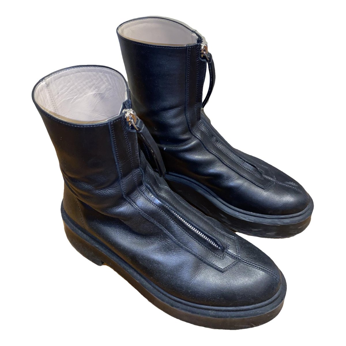 Zipped 1 leather biker boots