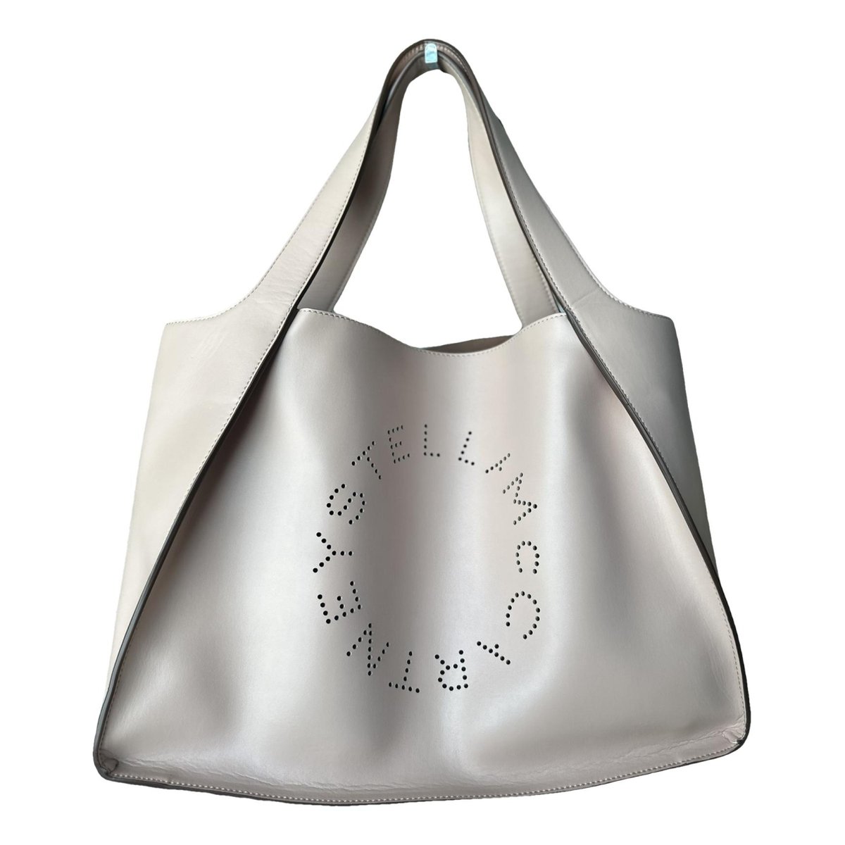 Logo leather tote