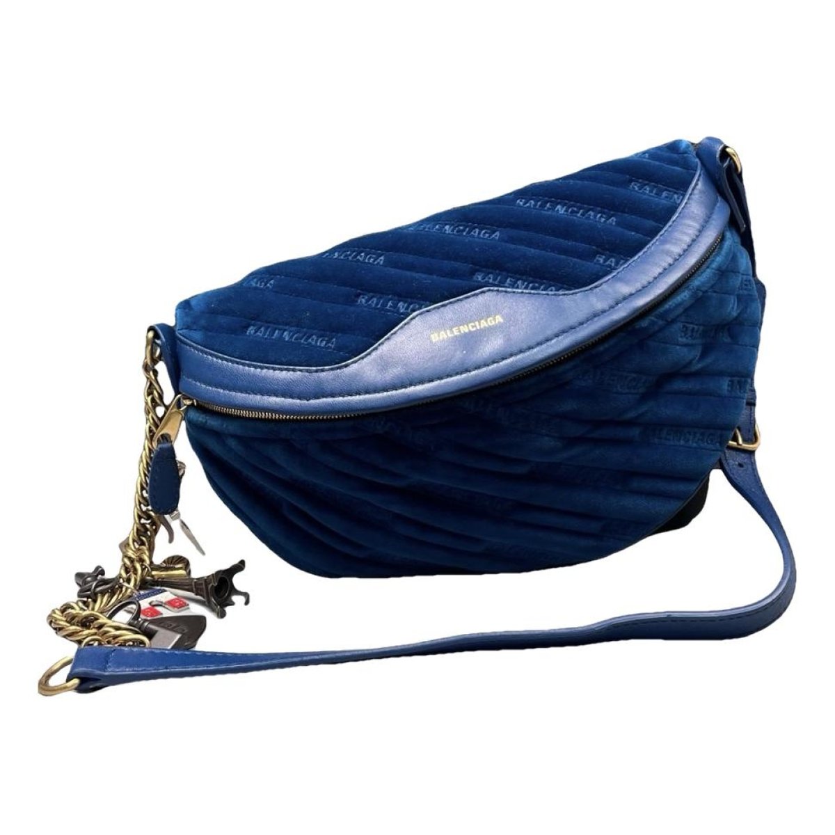 Wheel velvet crossbody bag