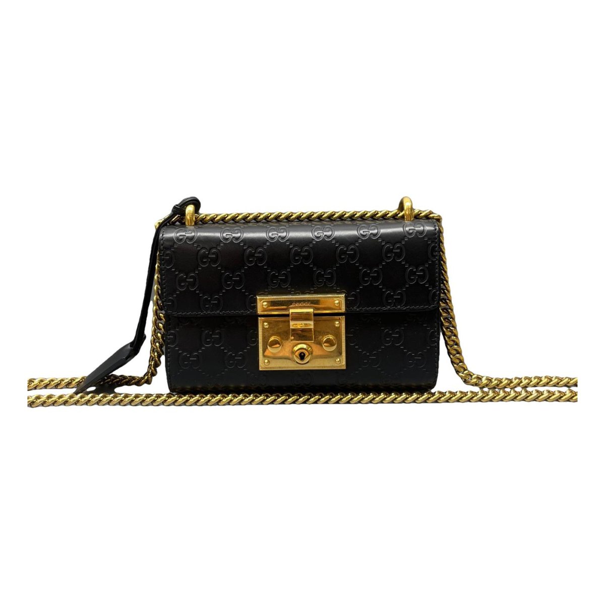 Padlock leather handbag