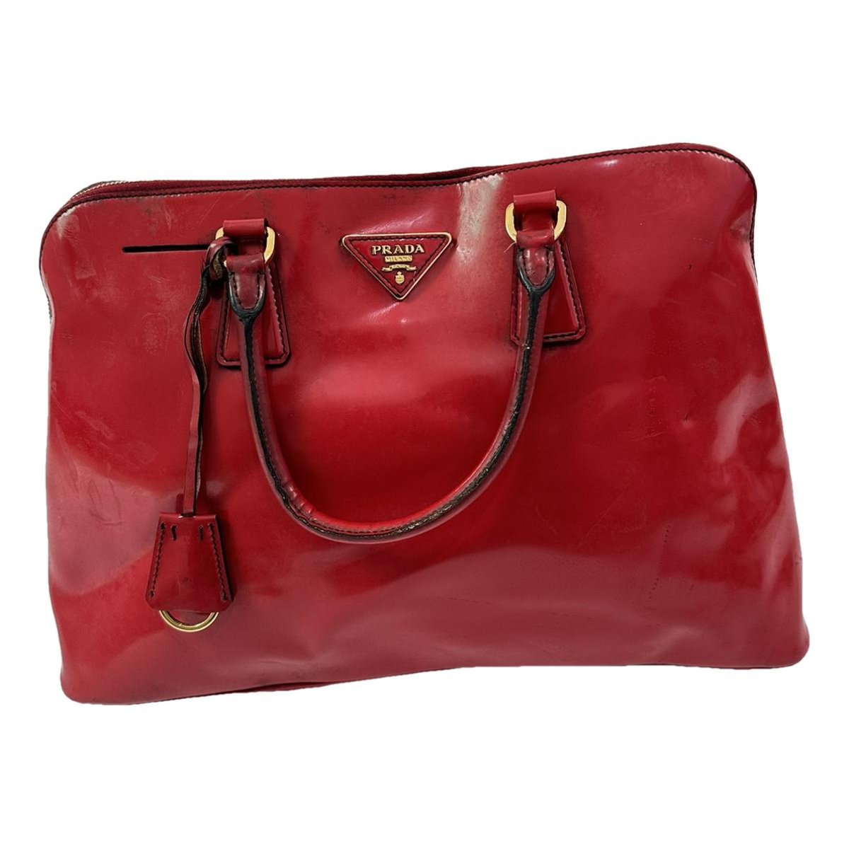 Pyramid leather handbag