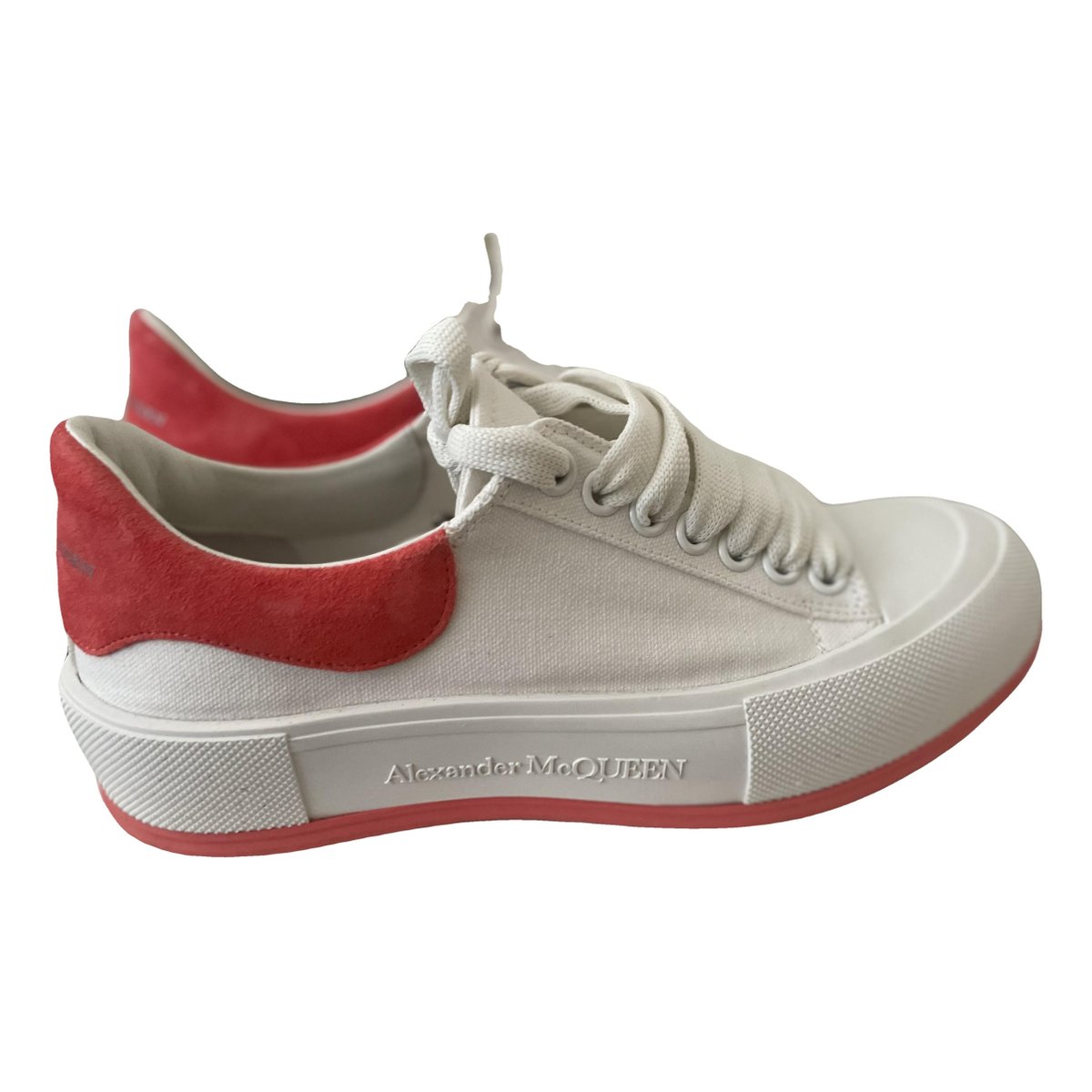 Deck Plimsoll leather trainers
