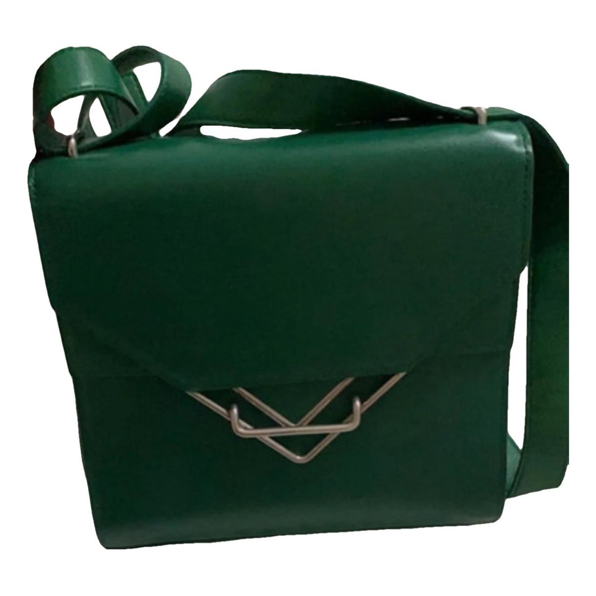 Clip leather crossbody bag