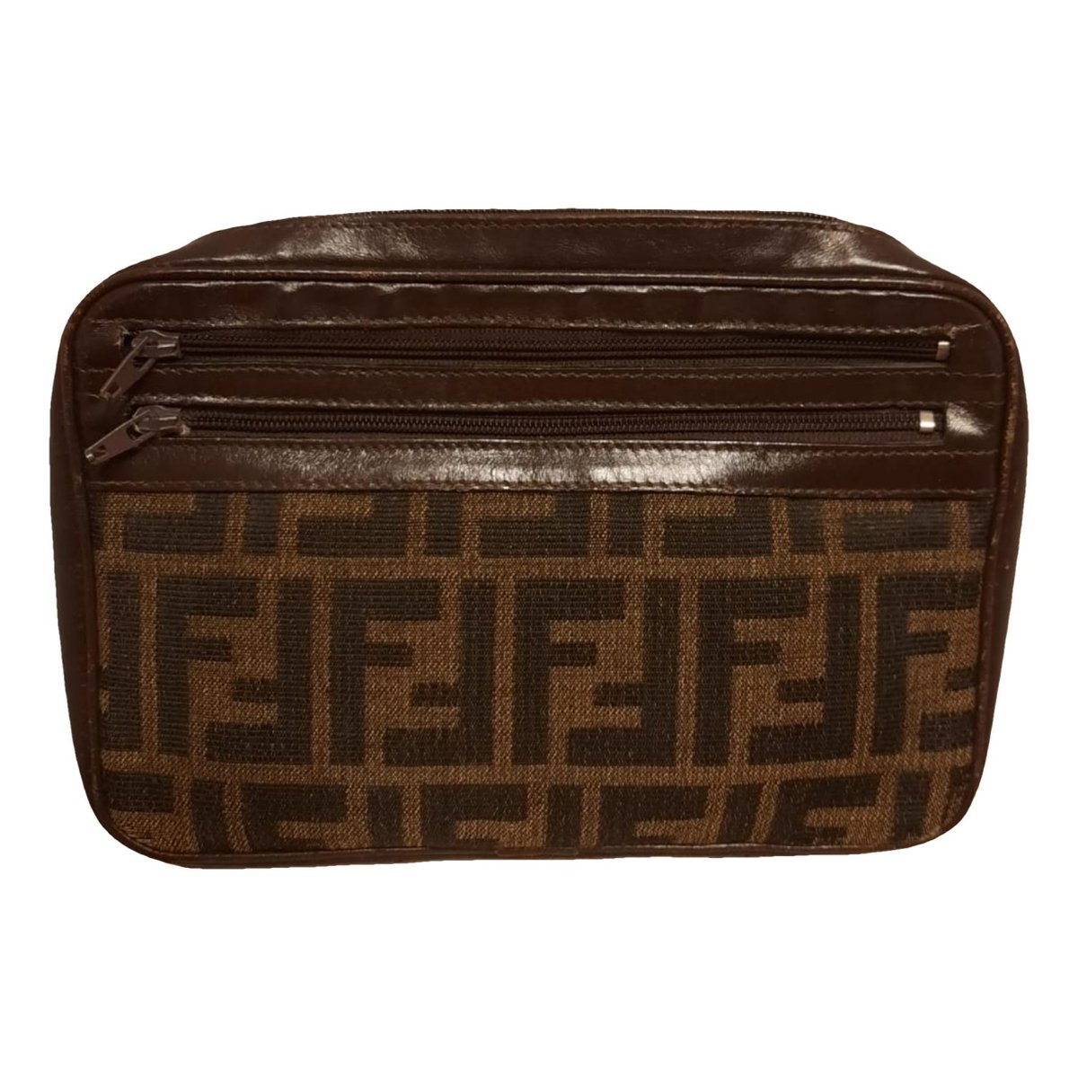 Double F leather clutch bag